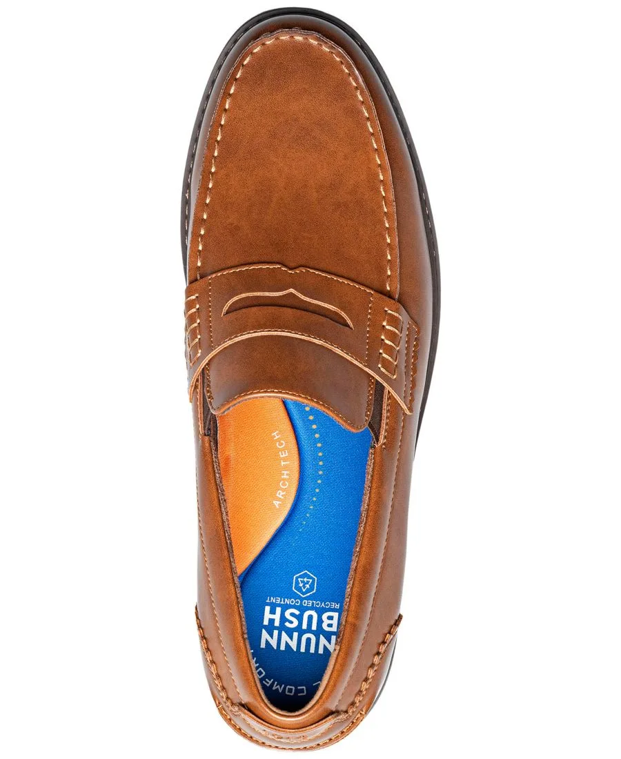 Мужские лоферы Oslo Moc-Toe Penny Loafers Nunn Bush, Cognac — фото 4