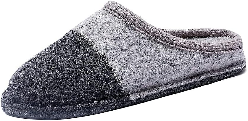 

Мужские домашние тапочки LE KAPMOZ из вареной шерсти, дышащие, теплые зимние, на молнии, для дома и улицы, женские, двухцветные с закрытым носком, серый/темно-серый/светло-серый