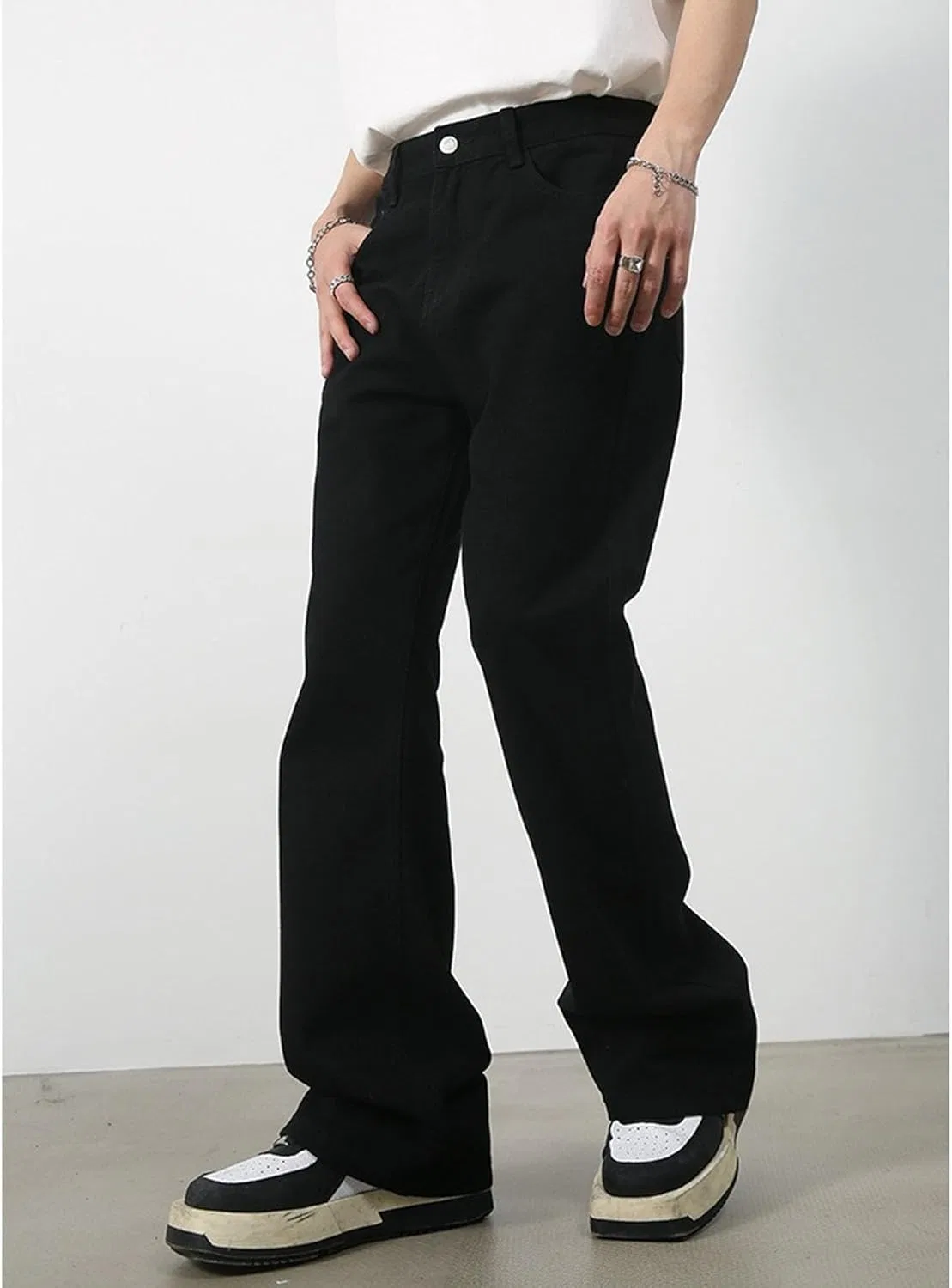 Джинсы клеш, черные, Comfort Fit — фото 2