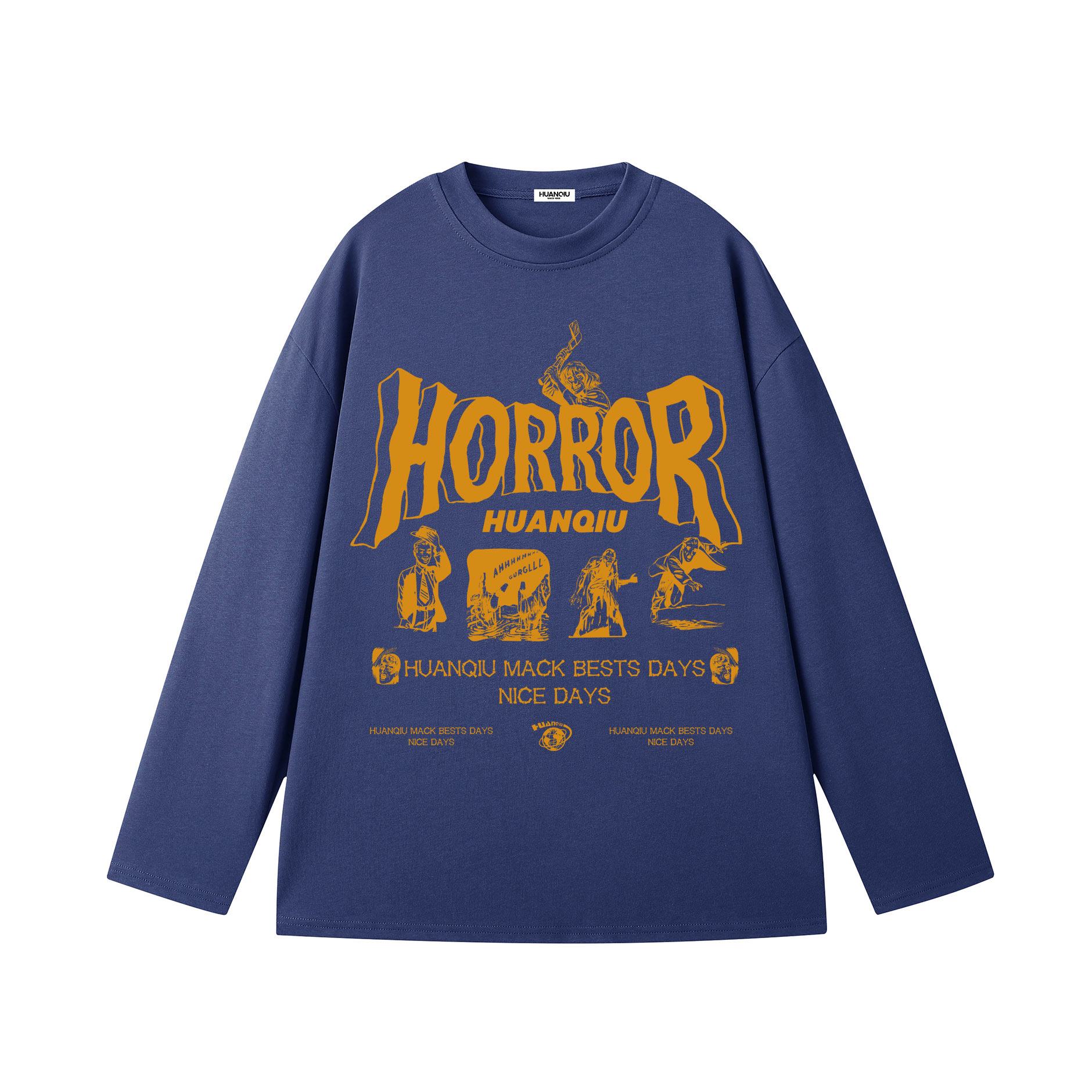 

Футболка Unisex Crew Neck Moderate Heavyweight HUANQIU, темно-синий