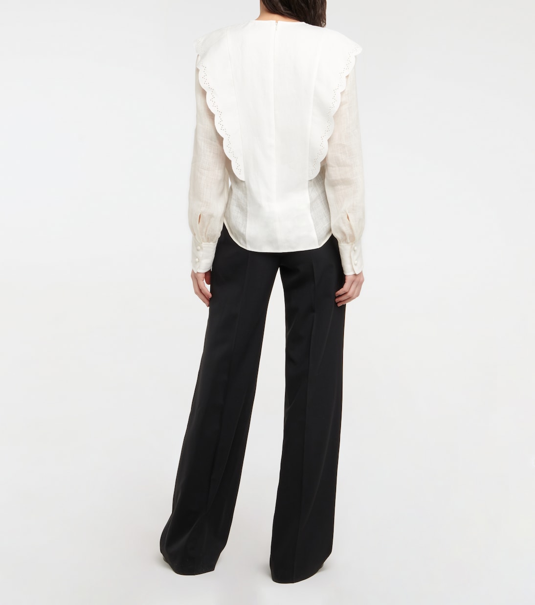Льняная блузка с вышивкой Broderie Anglaise Chloé, Iconic Milk — фото 3