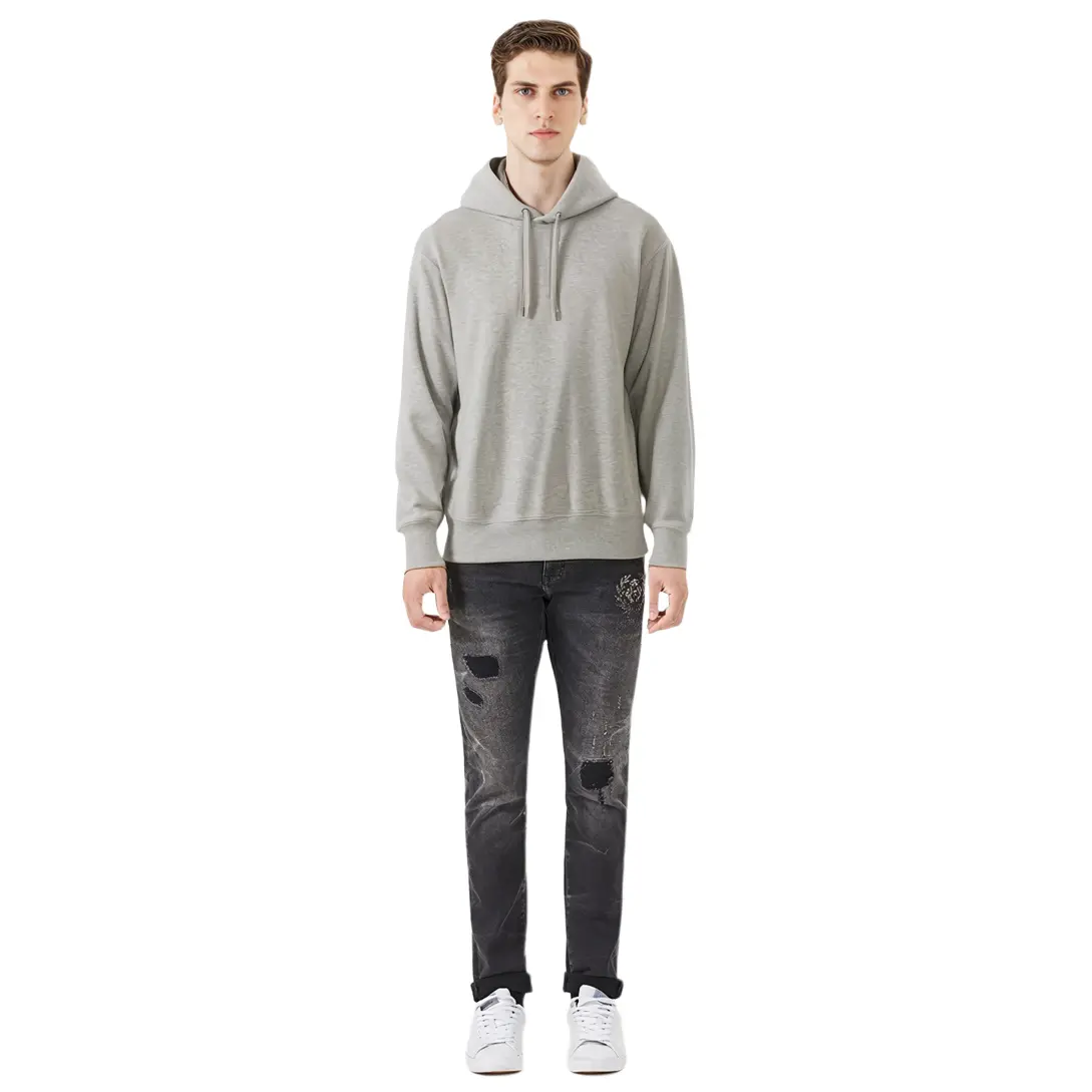 Толстовка унисекс небесно-серая Uniqlo, серый — фото 2