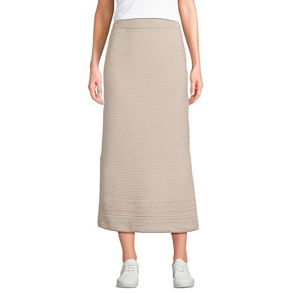 

Женский пуловер с ажурной вязкой и макси-юбкой Lands' End, Blush Whisper