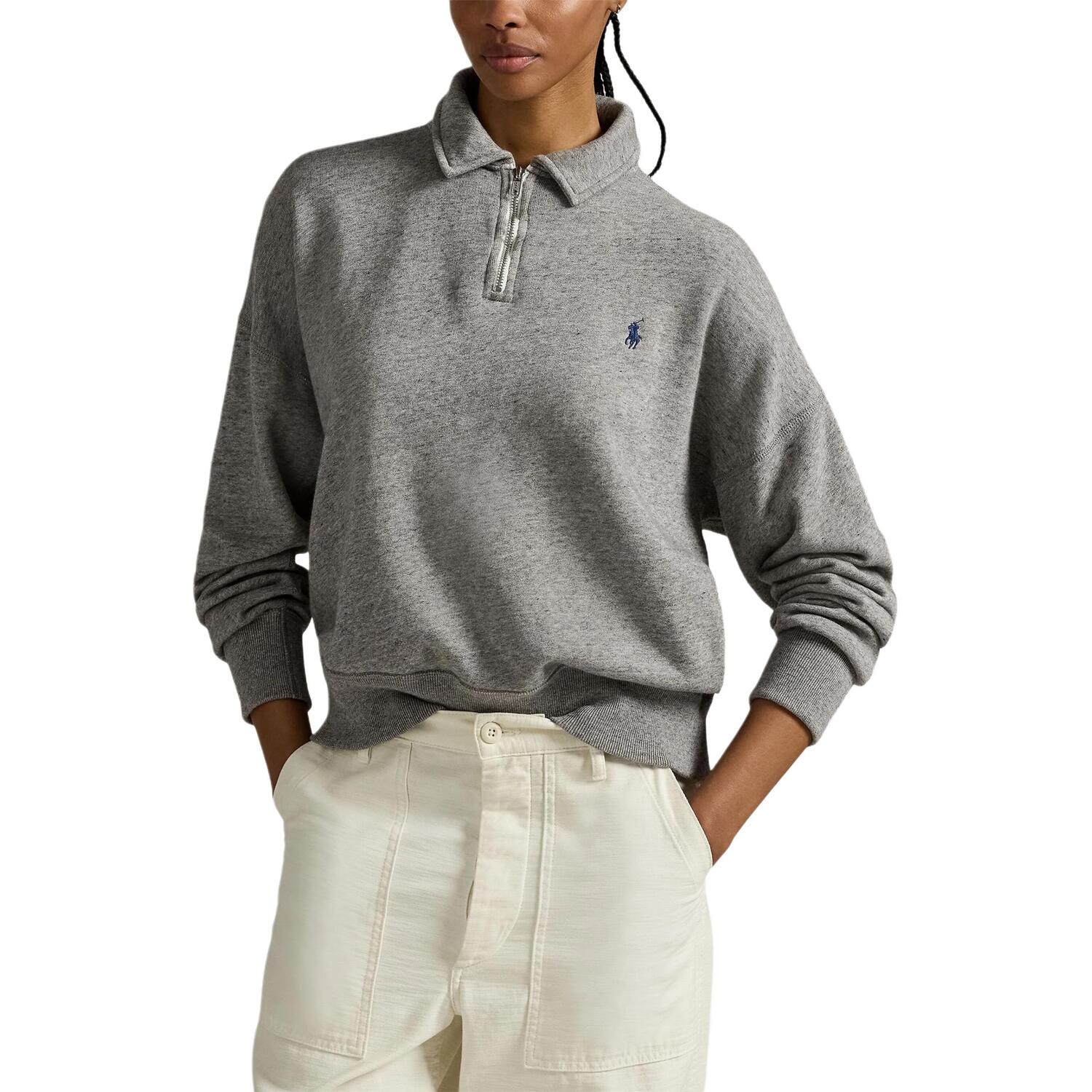 Полузастёжка поло свитшот Polo Ralph Lauren, серый — фото 2