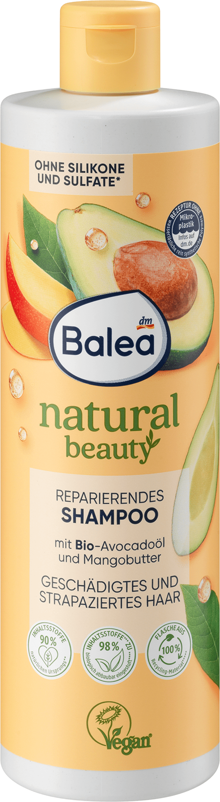 

Шампунь Balea Shampoo Natural Beauty mit Avocadoöl und Mangobutter, 400 ml