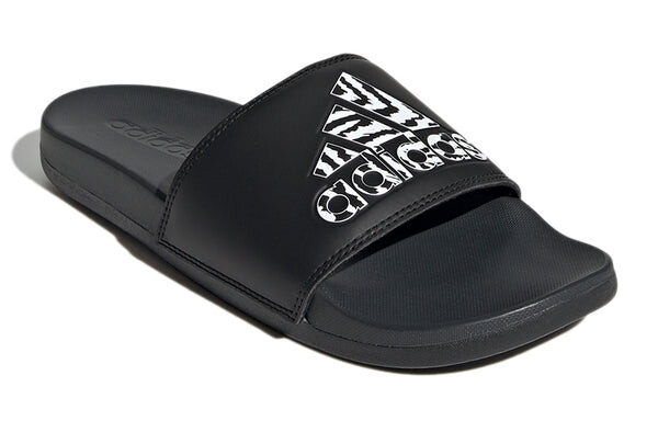 Тапочки adilette comfort slide 'black zebra' Adidas, черный — фото 4