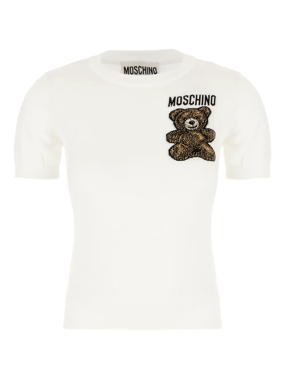 

Футболка с украшением в виде плюшевого мишки Moschino, белый