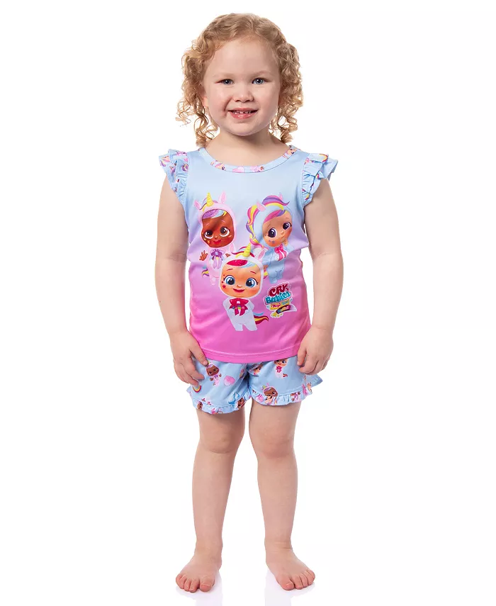 

Пижама для девочек Toddler Girls Cry Magic Tears Fantasy, комплект из 2 предметов с шортами Cry Babies, синий