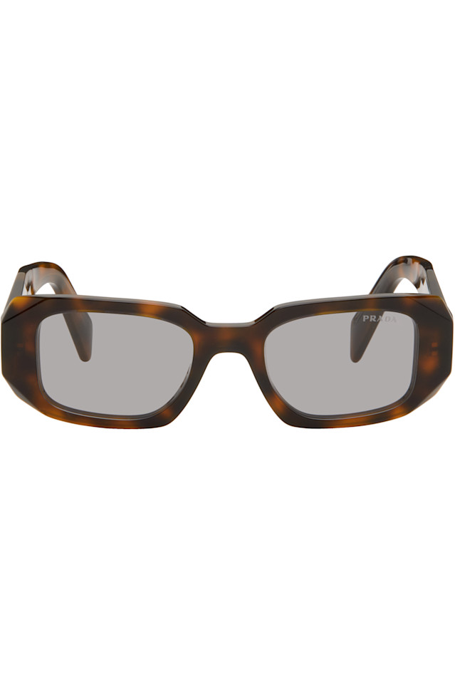 

Prada Eyewear Прямоугольные солнцезащитные очки с коричневым символом