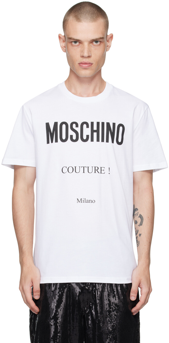 

Белая футболка с логотипом Bonded Moschino