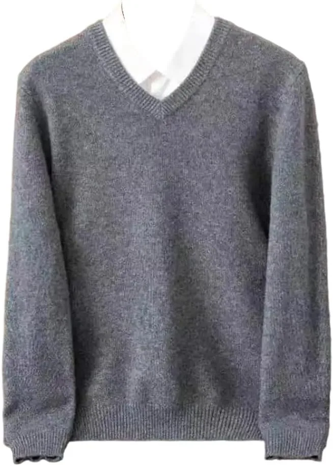 

Мужской свитер Dninmim с V-образным вырезом и косой вязкой