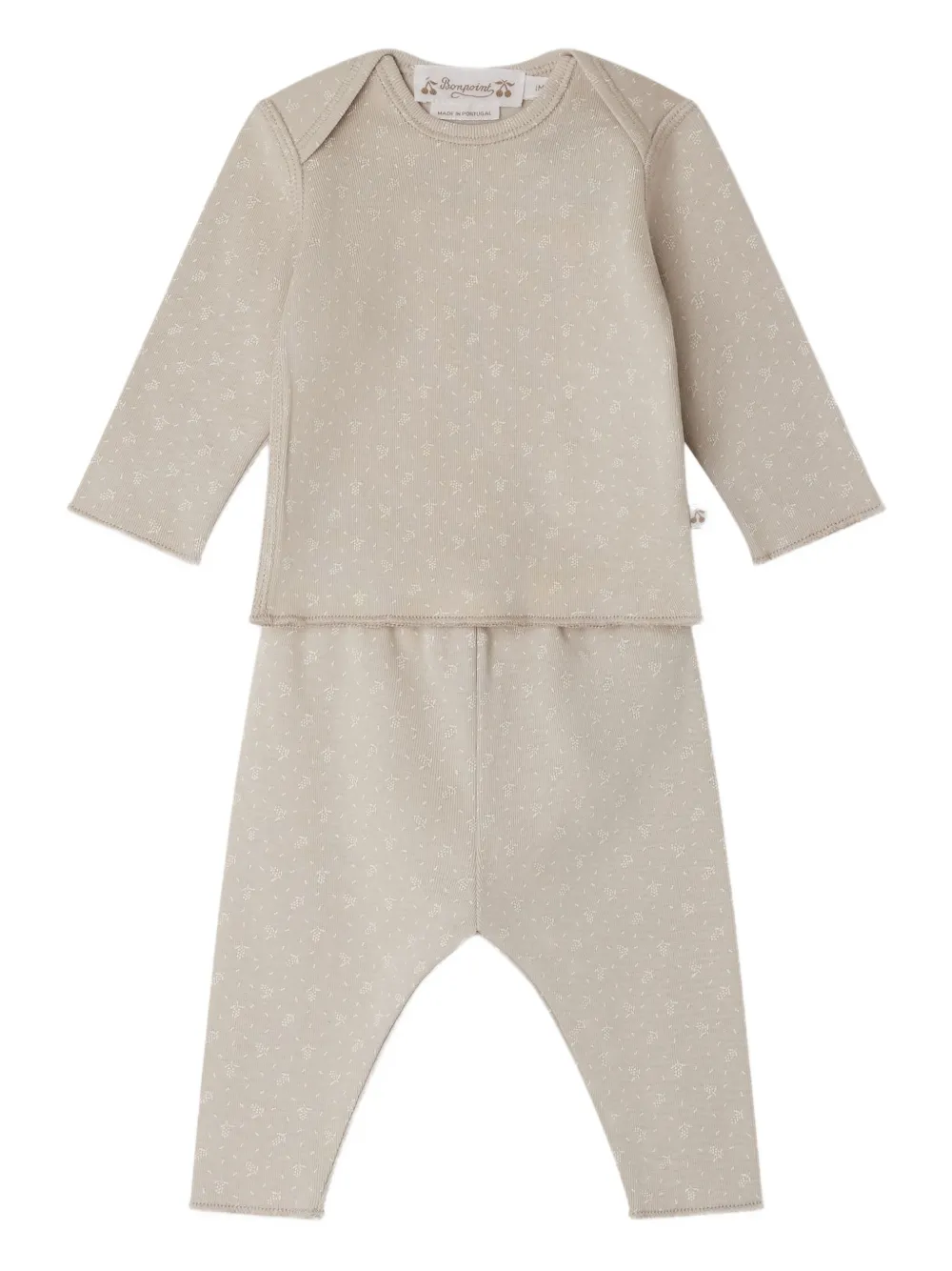 

Комплект из топа и брюк с цветочным принтом Bonpoint, серый