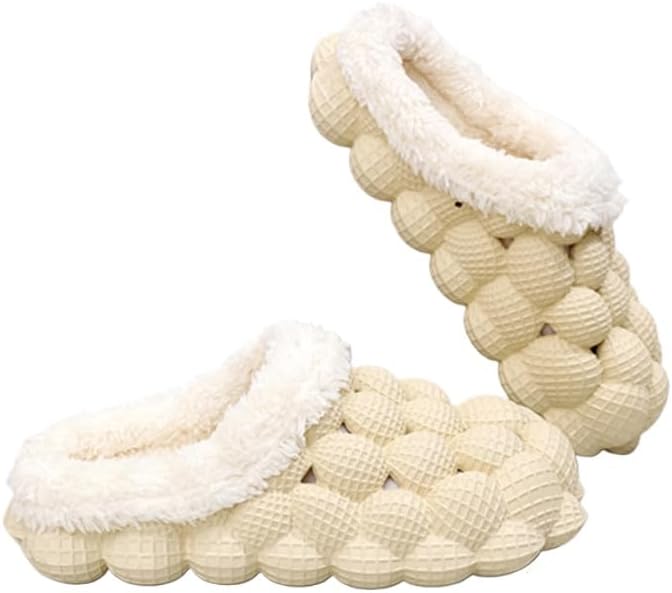 

Женщины и мужчины: меховая подкладка, мулы и сабо, пена с эффектом памяти, теплые пушистые тапочки, зимняя домашняя тапочка для улицы Hhhchpm, белый