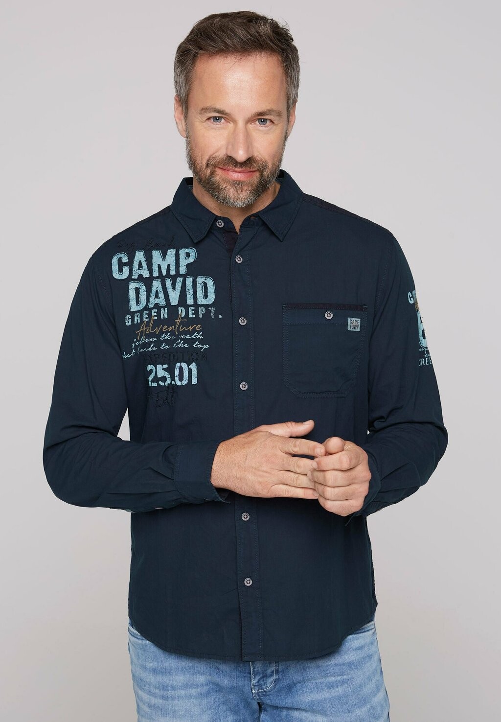 

Рубашка LOGO Camp David, темно-синий