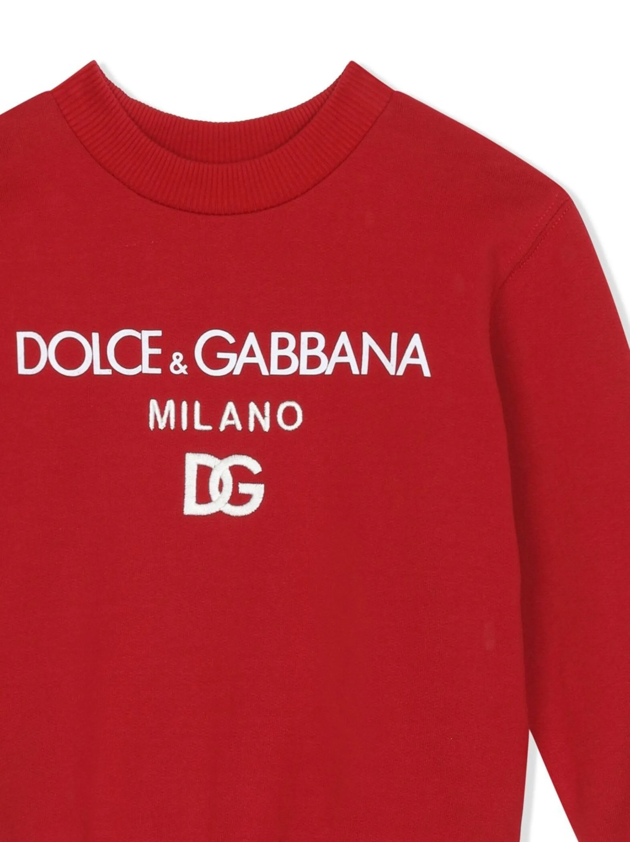Толстовка DG Milano с вышивкой Dolce & Gabbana Kids, красный — фото 3