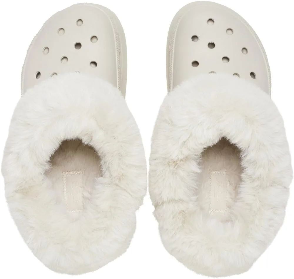 Сабо Crocs Unisex Classic Furever Crush Lined Shoes Wooden Shoes, каменный — фото 4