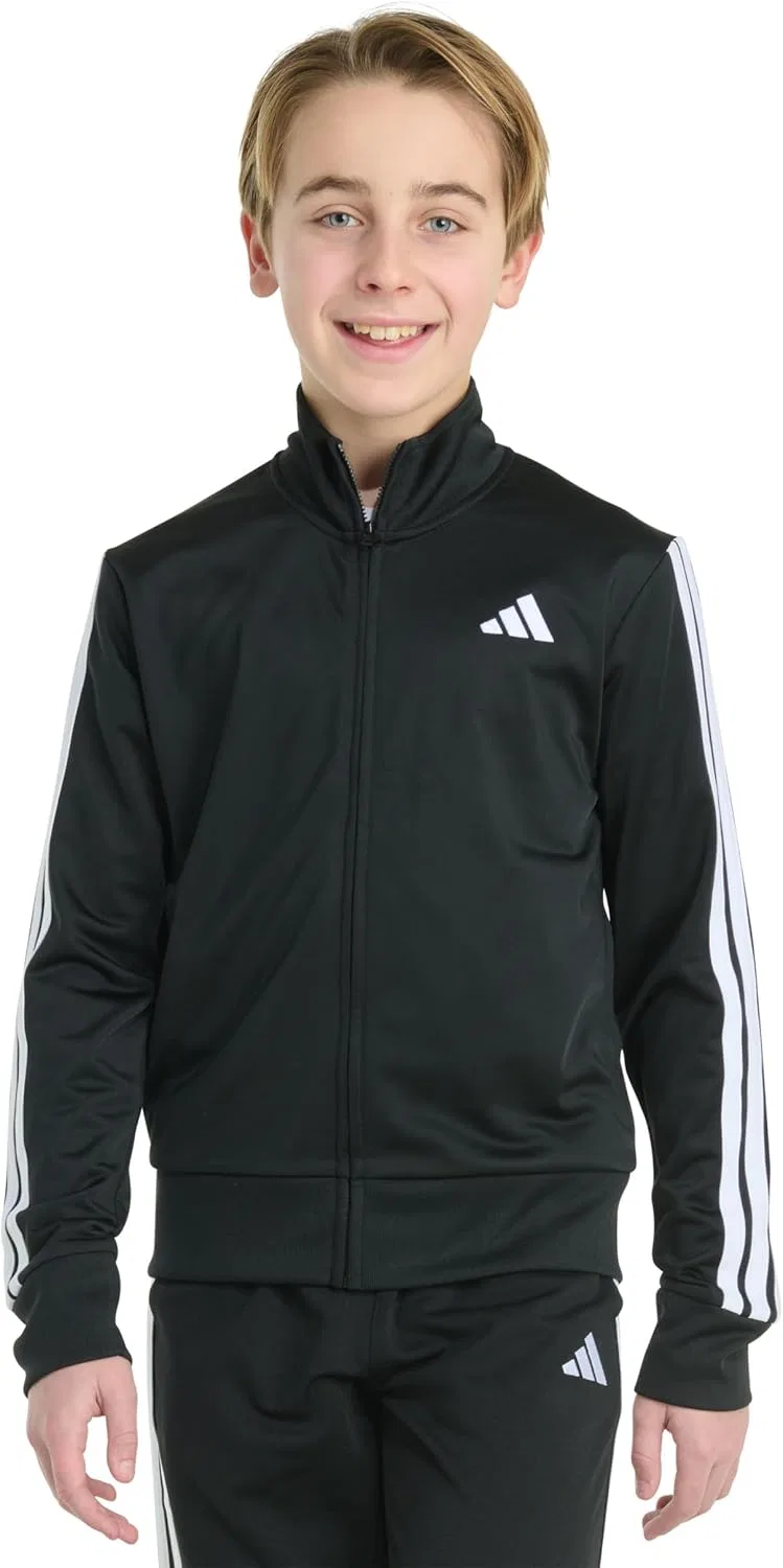 Детская куртка с молнией, трикотажная, adidas, Black