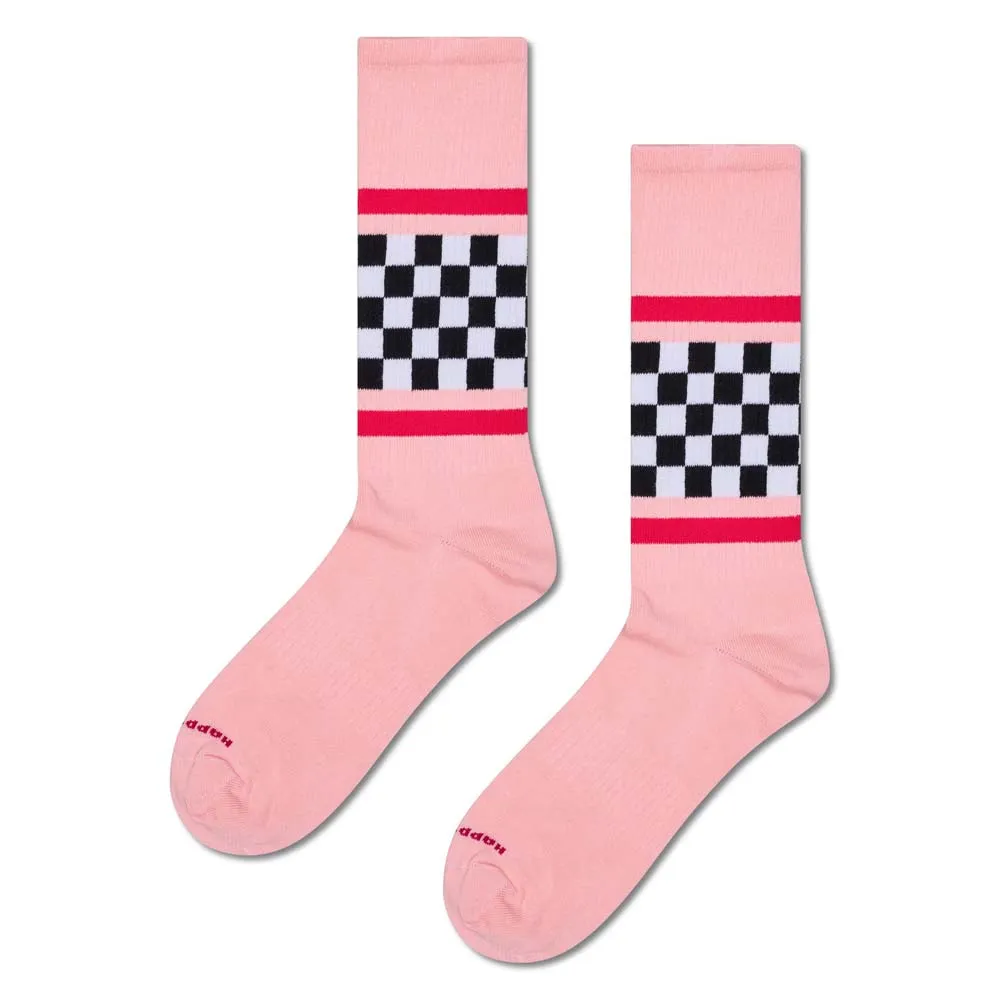 

Носки Happy Checked stripe sneaker crew, розовый