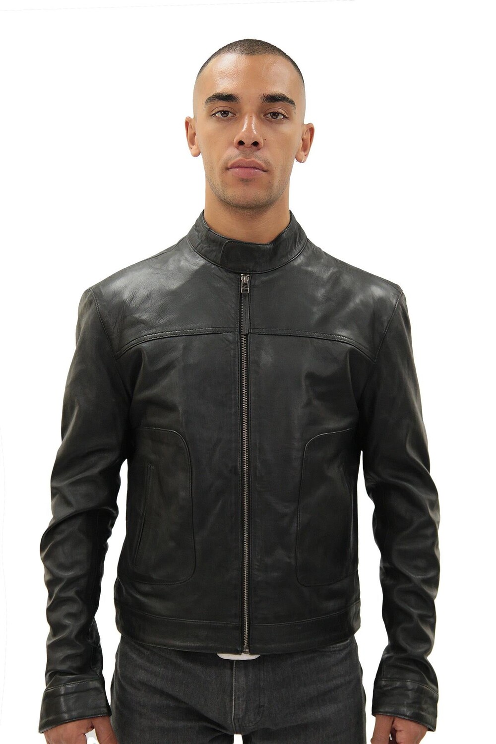

Байкерская куртка классического кроя из кожи austin Infinity Leather, черный
