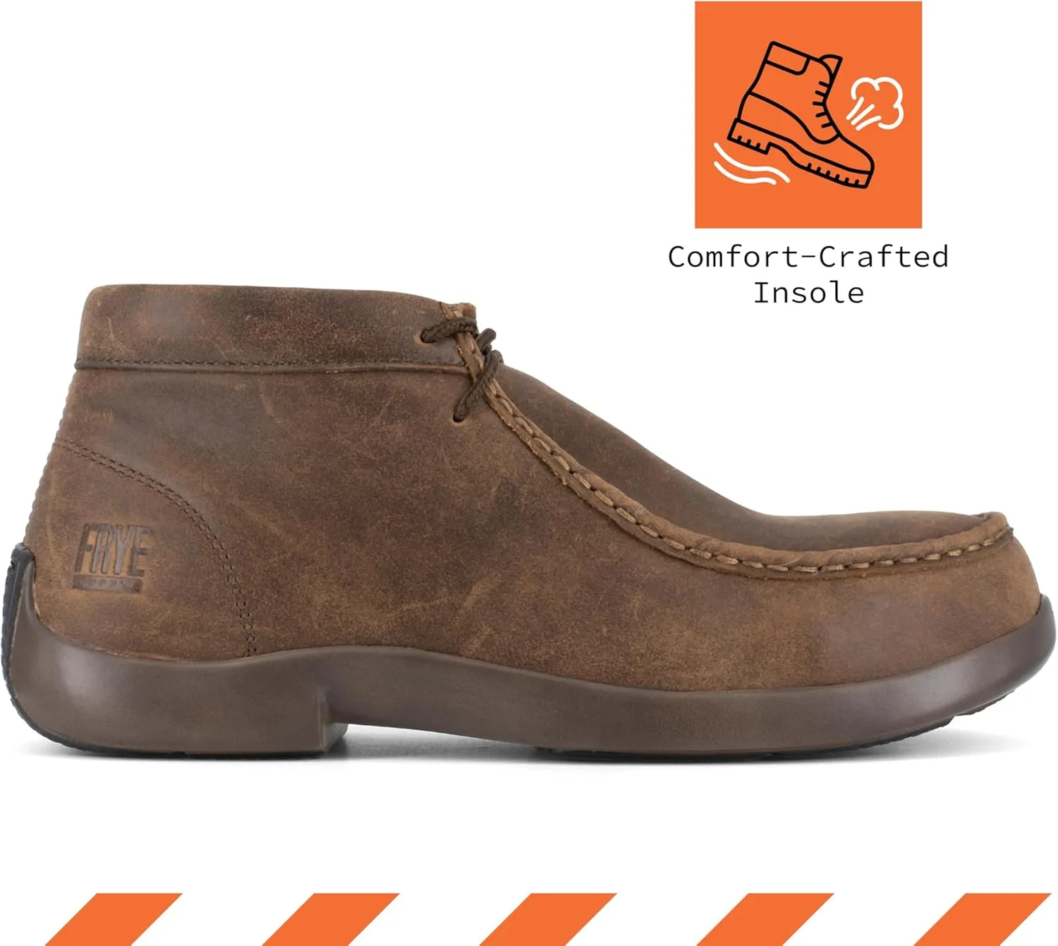 Мужские рабочие лоферы Frye The Safety-Crafted Utility Moc, коричневый — фото 2