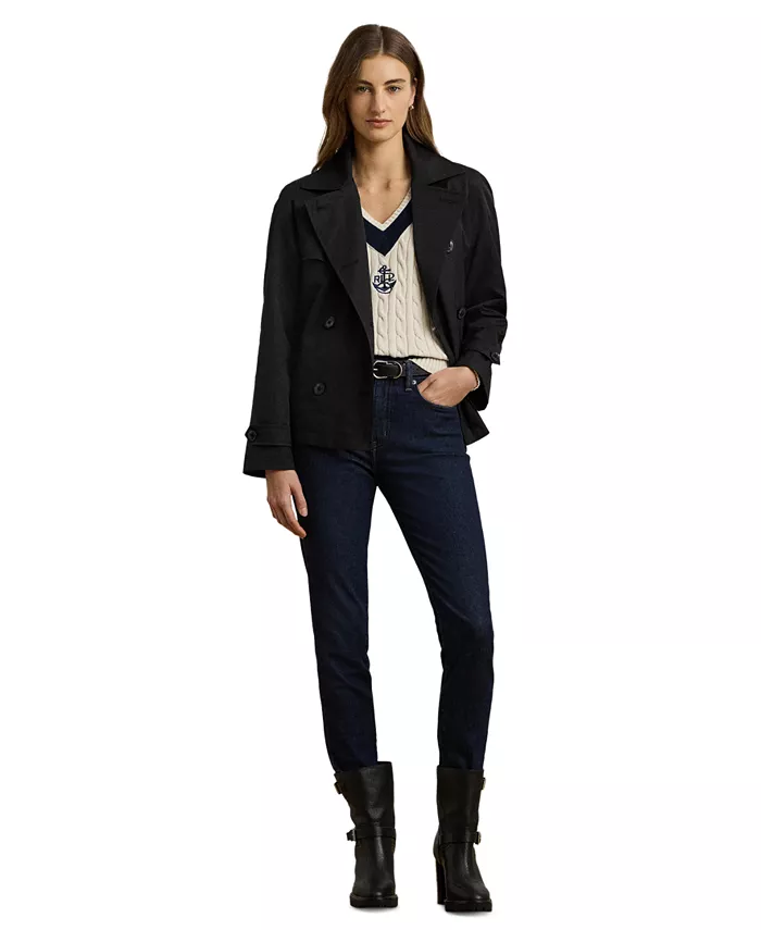 

Женское короткое двубортное тренчкот Lauren Ralph Lauren, черный