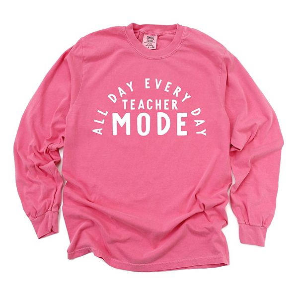 

Футболка Teacher mode all day garment dyed с длинным рукавом Simply Sage Market, Crunchberry