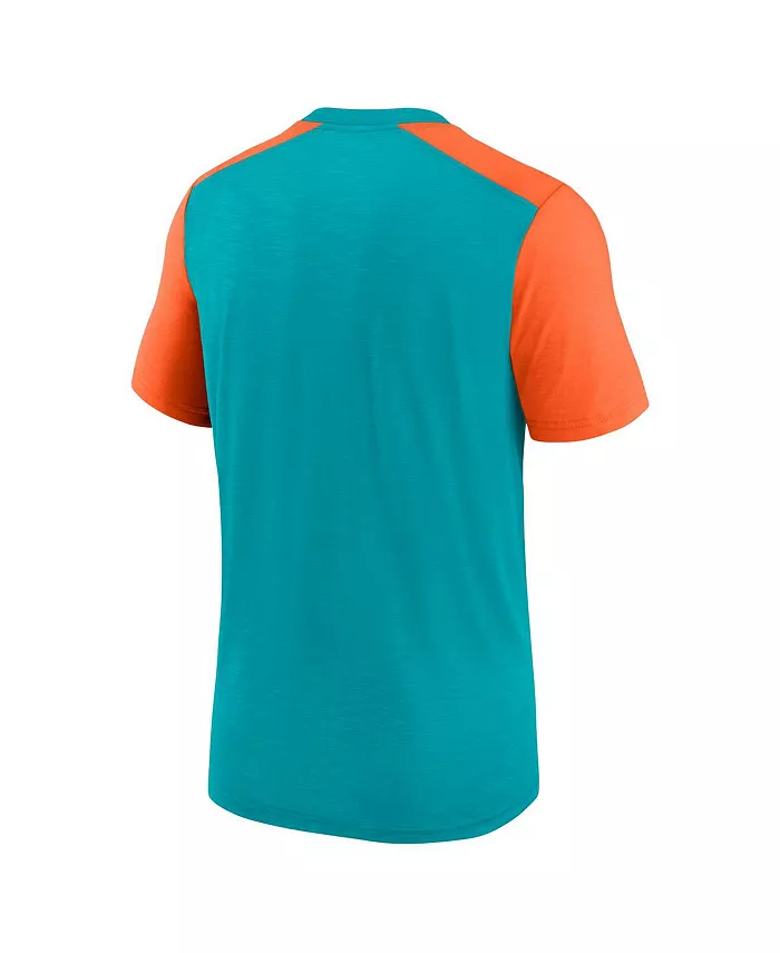 Мужская футболка Miami Dolphins с цветными блоками в оттенках аква и оранжевого Nike — фото 3