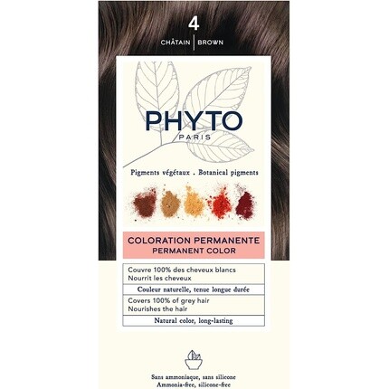 

Перманентная краска для волос оттенок 4 Коричневый, Phyto