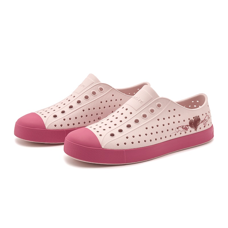 Native Shoes Джефферсон Клоги унисекс светло-розовые с сердечком и розово-красные, цвет Light Pink | Heart | Rose Red — фото 2