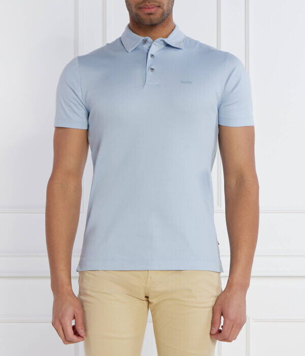 

Рубашка-поло Boss Slim Fit, голубой