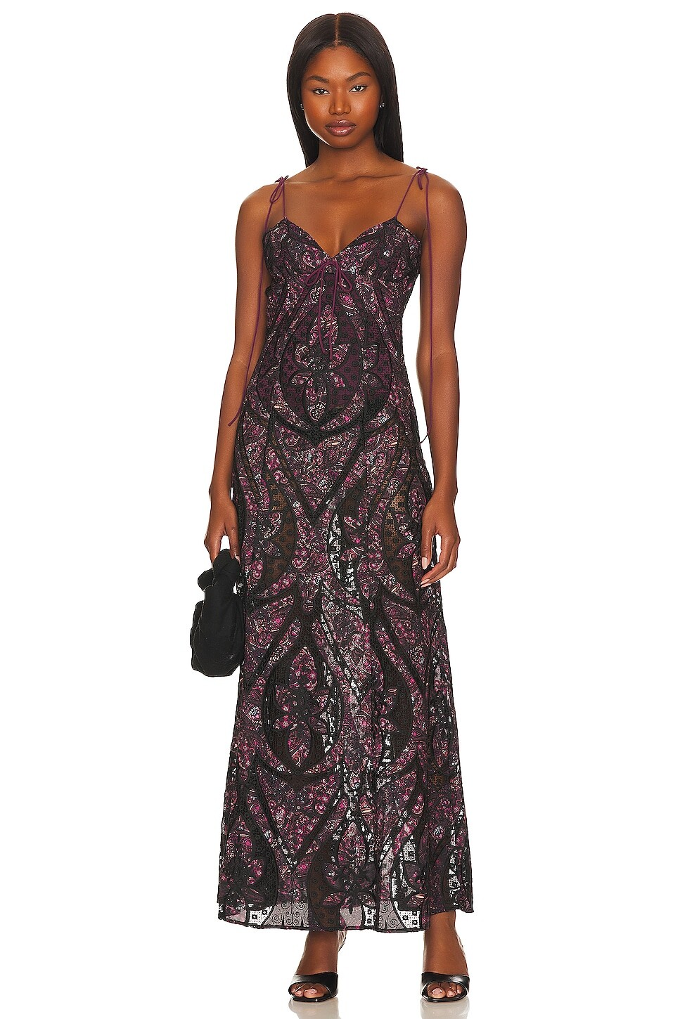 

Платье макси For Love & Lemons Valerie, цвет Purple Multi
