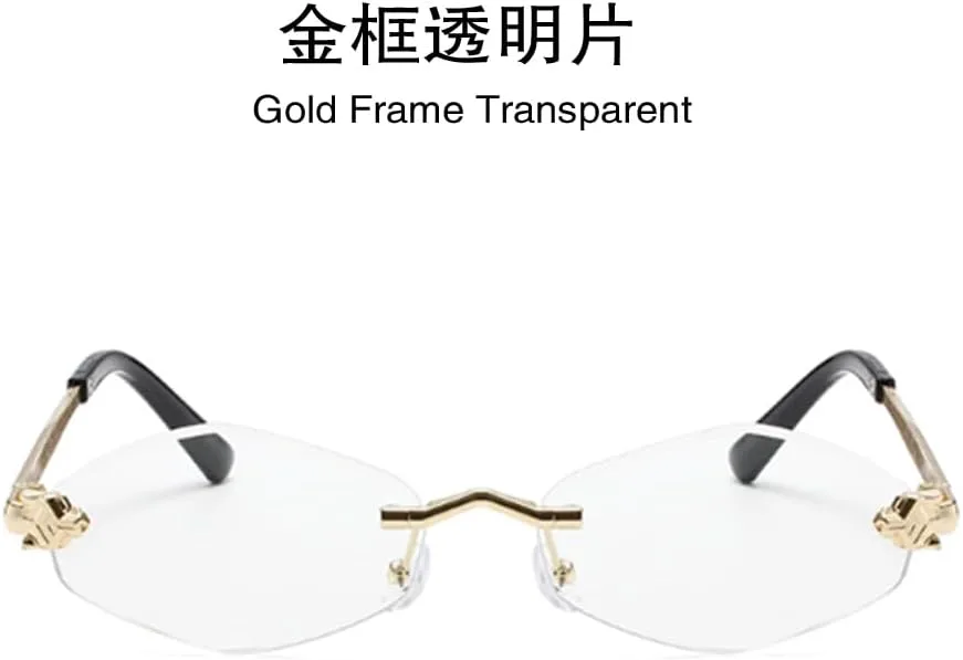 

Летние солнцезащитные очки без оправы в форме ромба, модные многоугольные очки для вечеринок, солнцезащитные очки UV400 Weloveushop, Gold Frame Transparent Flakes