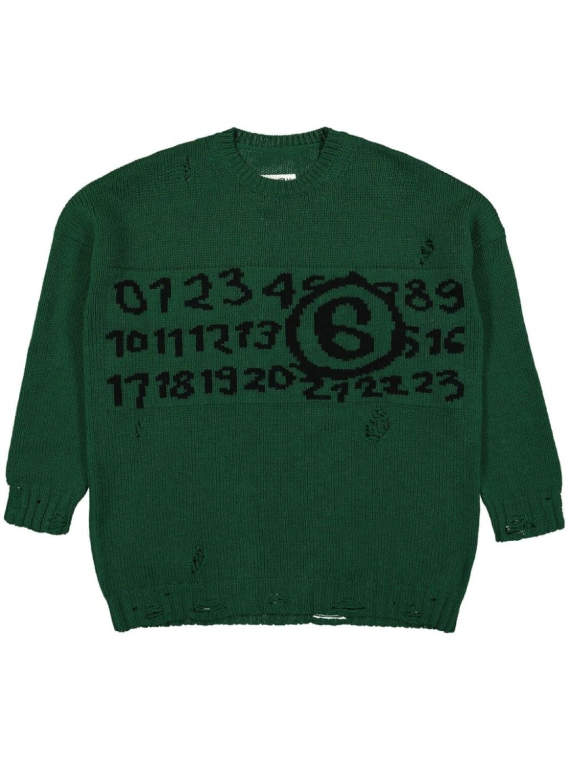 

Джемпер с логотипом, связанный интарсией MM6 Maison Margiela, зеленый