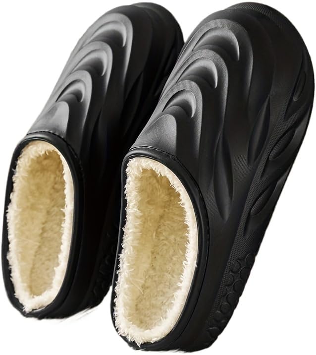 

Мужские тапочки Clolinde с EVA подошвой, мягкой тканевой подкладкой для дома и улицы - противоскользящие, водонепроницаемые, для ежедневного ношения осенью и зимой - удобные и стильные, черный