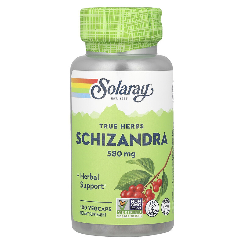 

Solaray, True Herbs, лимонник, 580 мг, 100 вегетарианских капсул