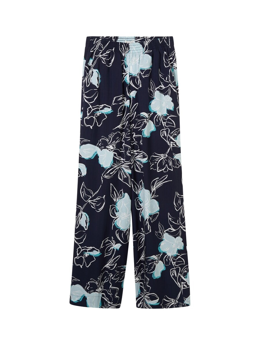 

Тканевые брюки TOM TAILOR Wide leg Pants, цвет marine blue/cyan blue/light blue