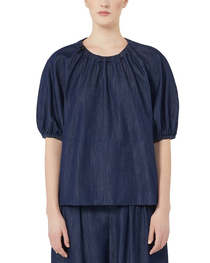 

Топ Talia с рукавами-фонариками Max Mara, синий