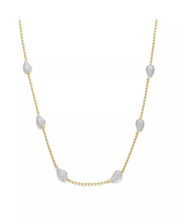 

Двухцветное колье с прозрачными кубическими цирконами Rachel Glauber, gold