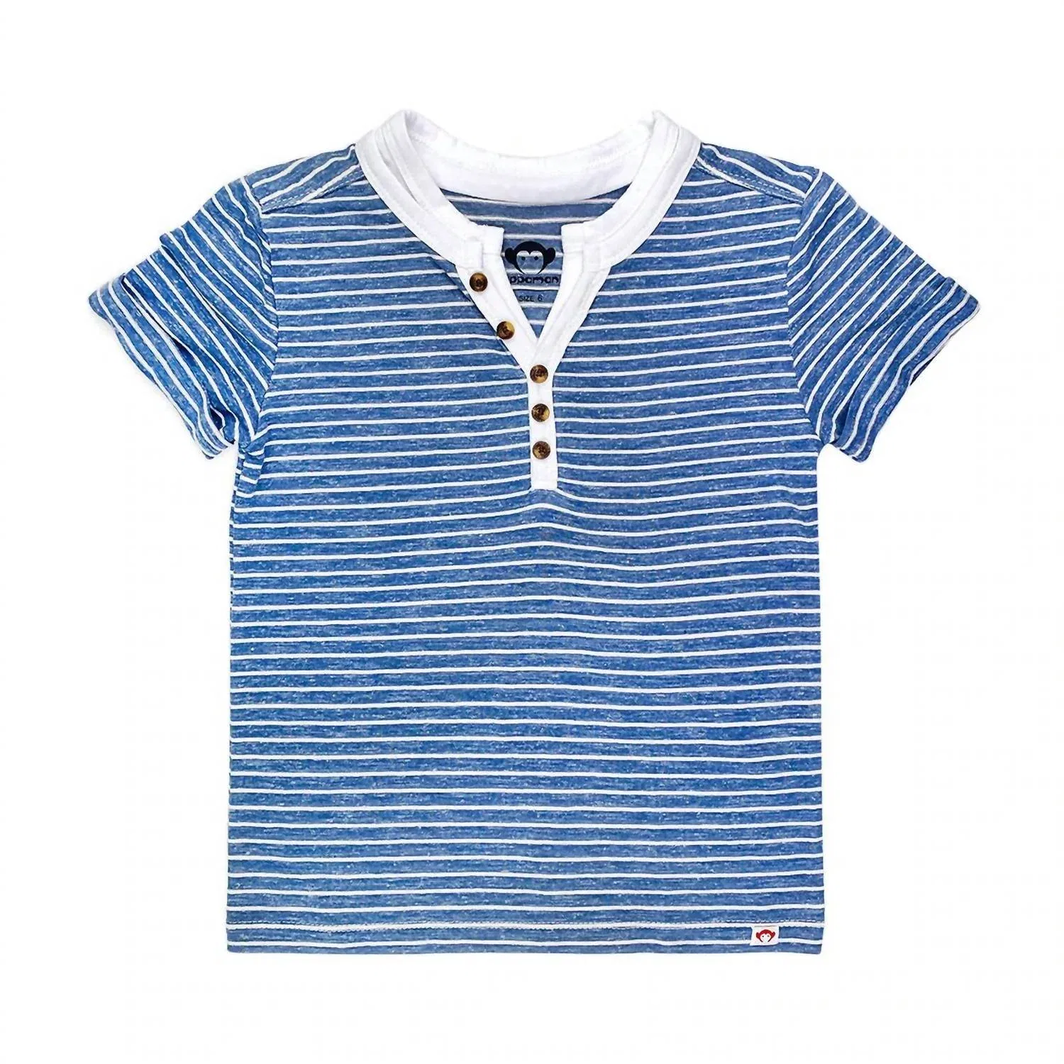 Appaman Hilltop Henley Top In Blue Stripe — фото 3