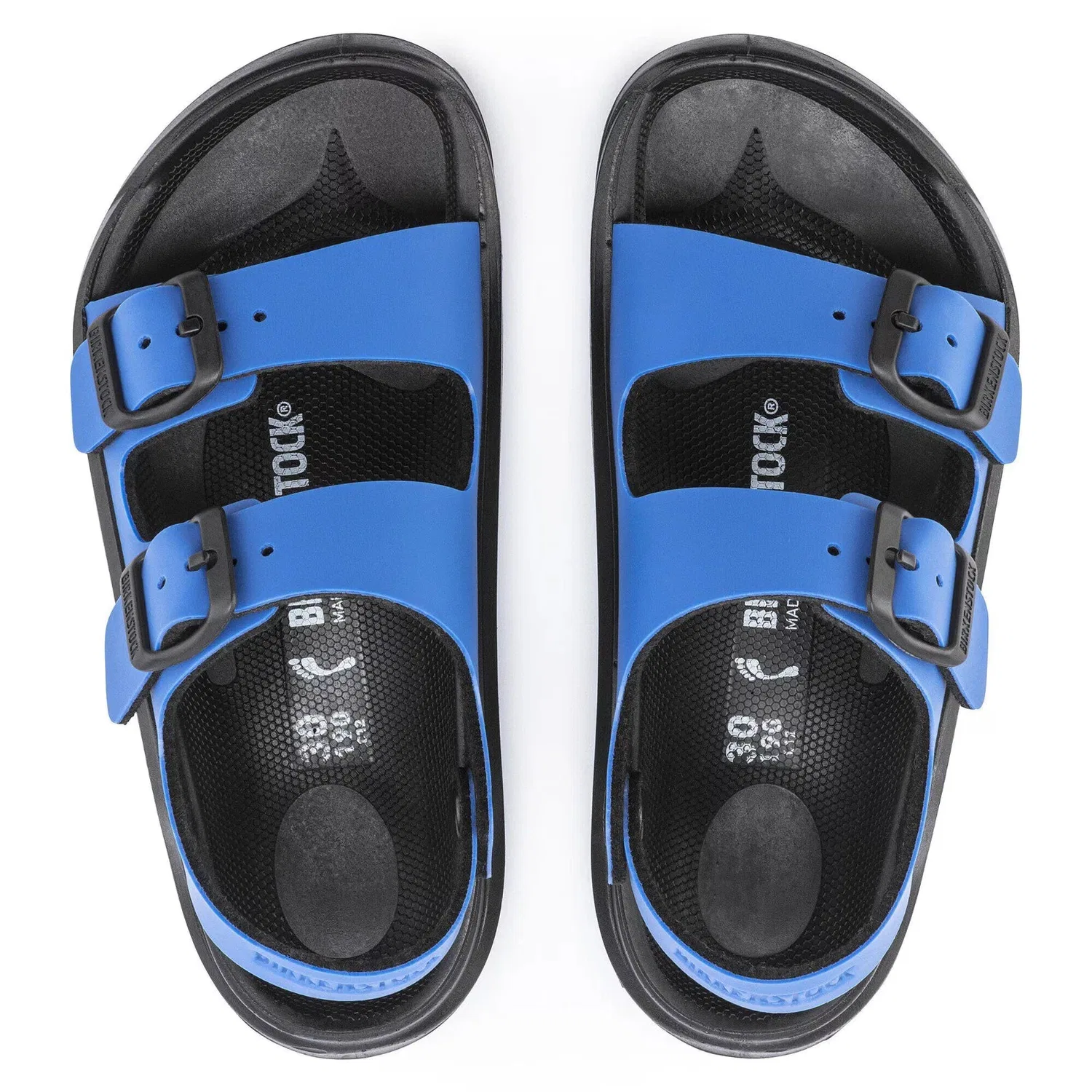 Детские сандалии Birkenstock Mogami, синие, с регулируемым ремешком Birko-Flor HTAT352 — фото 4