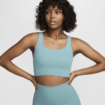 

Спортивный бюстгальтер Nike Zenvy, цвет Denim Turquoise/White