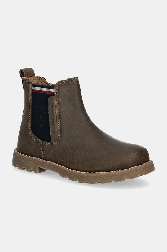 

Зимние кожаные ботинки детские Tommy Hilfiger, зеленый