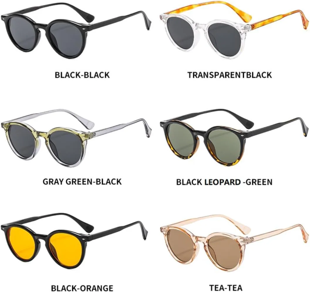 

Солнцезащитные очки для мужчин и женщин - защита UV400 - круглые и овальные цветные линзы для занятий спортом на открытом воздухе и вождения DSVIGF, Grey