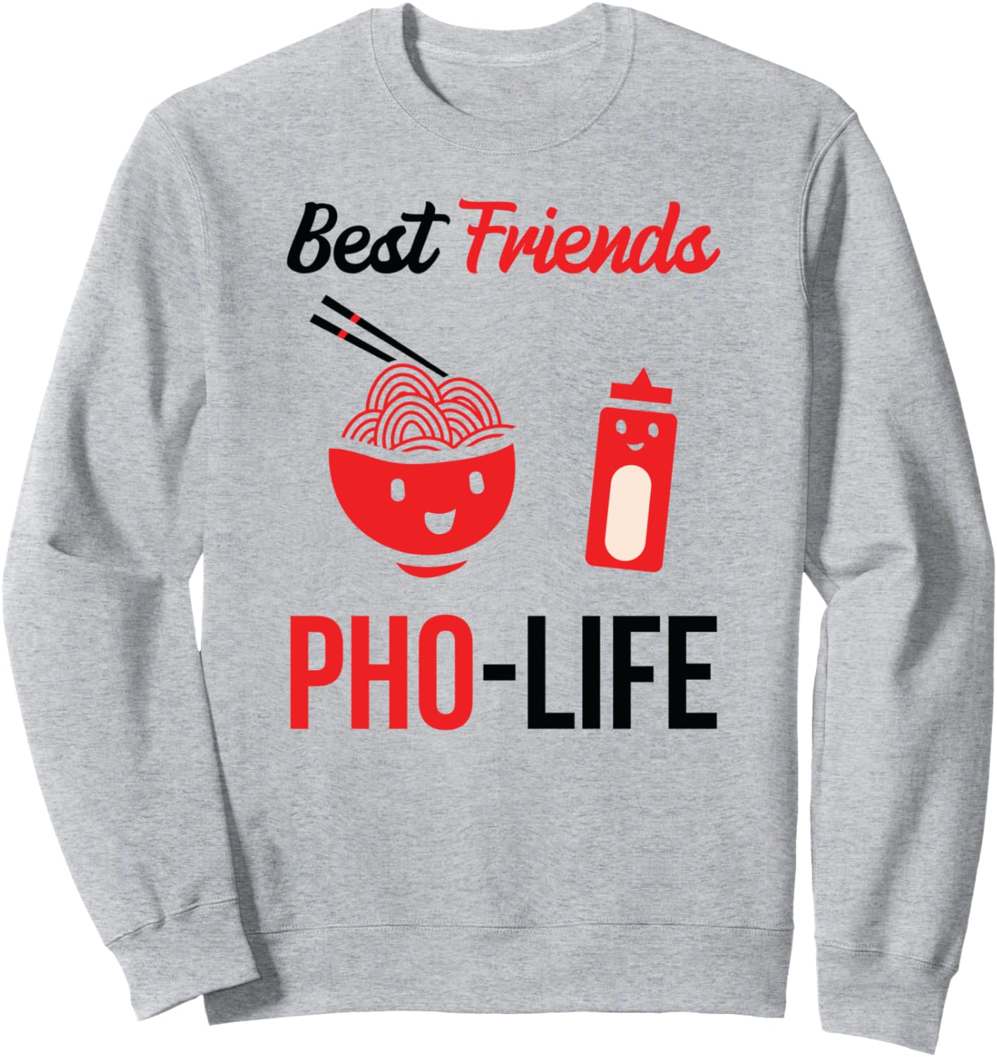 

Забавная толстовка с надписью «Лучший друг, Pho Life», «Забавная толстовка с вьетнамской едой для четверых» Premium Anime Apparel, серый