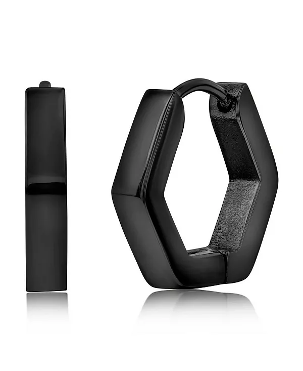 

Серьги-Кольца из нержавеющей стали с шестигранной головкой Metallo, black