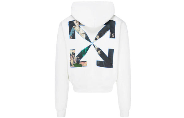 Толстовка caravaggio painting over hood white blac fw20 mens logo sweater Off-White, белый — фото 2