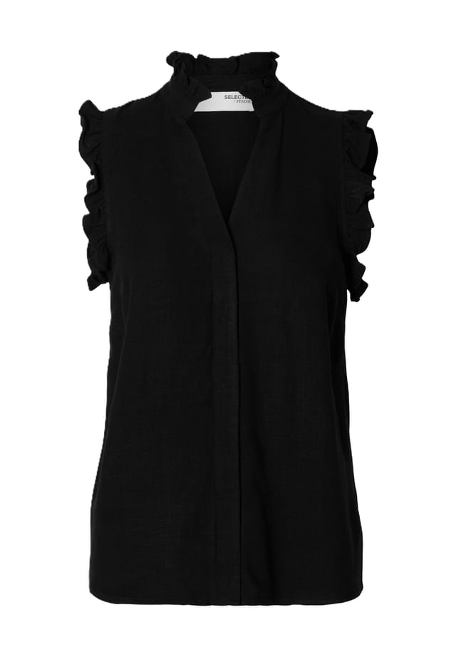 

Блузка сверху "viva" оборки Selected Femme, черный