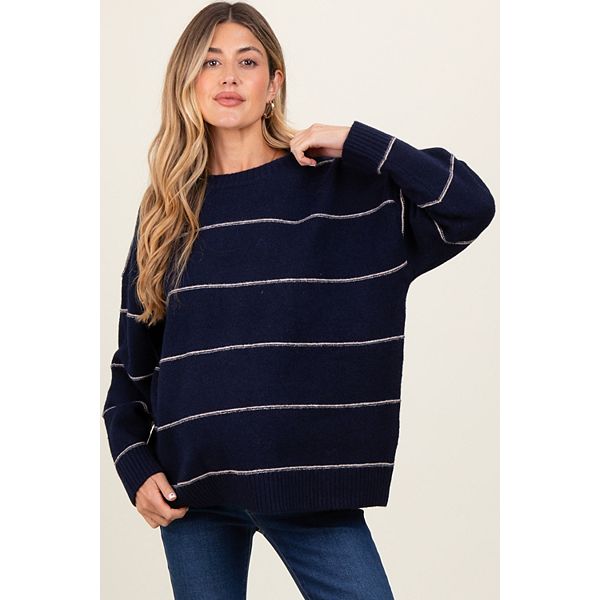

Полосатый свитер с удлиненными плечами для беременных Pinkblush, Navy Blue