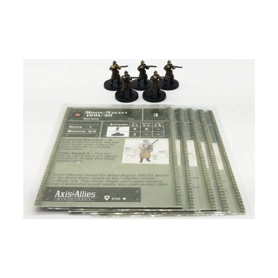 

Мосин-Наган 1891/30 (Набор №1) (C) x5, Axis & Allies - Collectible Miniatures Game - Base Set Singles