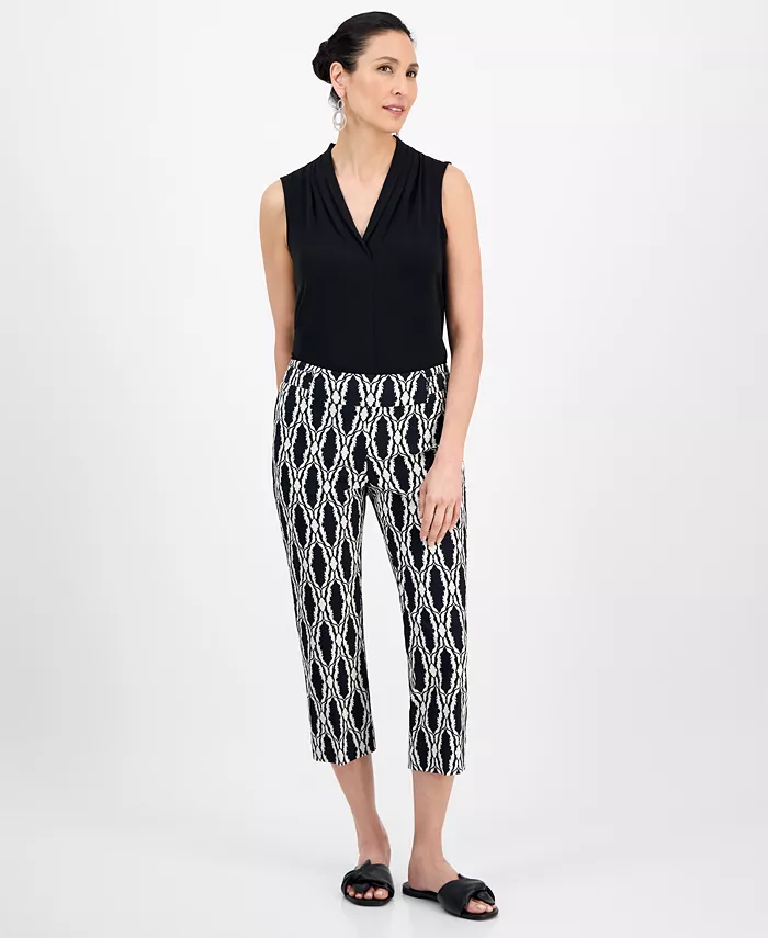 

Брюки-капри Petite Printed JM Collection, черный